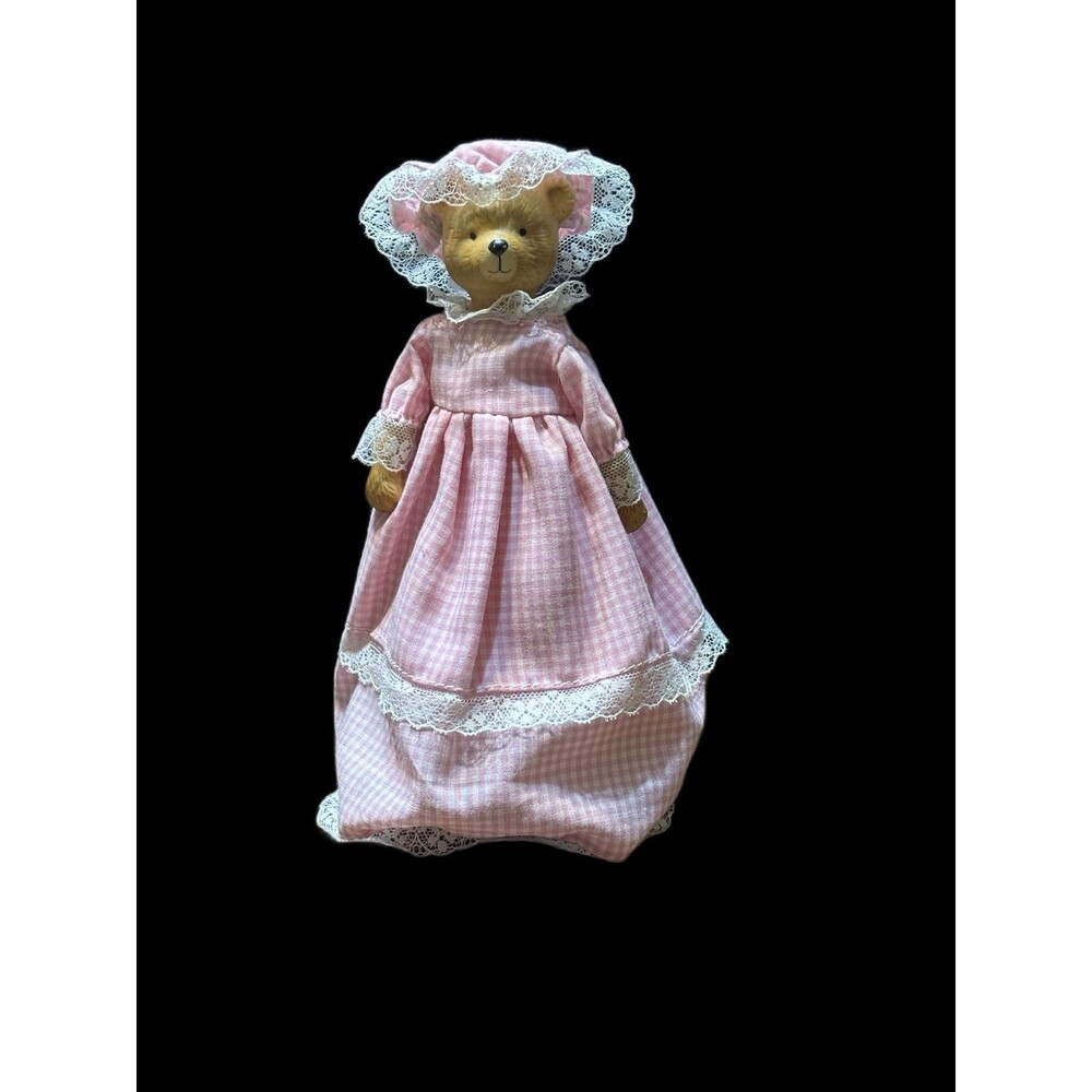 Vintage 1984 8" Porcelain Musical Rotating Bear Doll